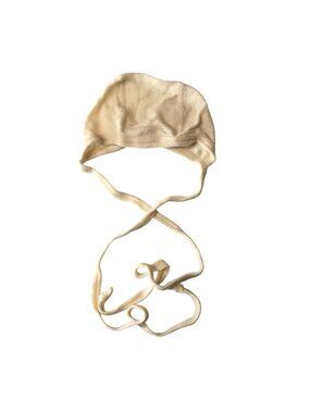 Engel Baby Bonnet Virgin Wool Beige Size 62/68 Soft Knit Tie Strap